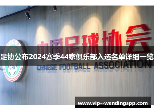 足协公布2024赛季44家俱乐部入选名单详细一览